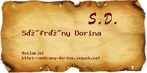 Sáfrány Dorina névjegykártya
